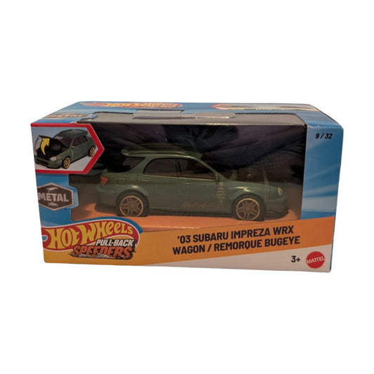 Hot Wheels Pull-Back Speeders ’03 Subaru Impreza WRX Wagon 1:43 – Grün – 9/32 – OVP