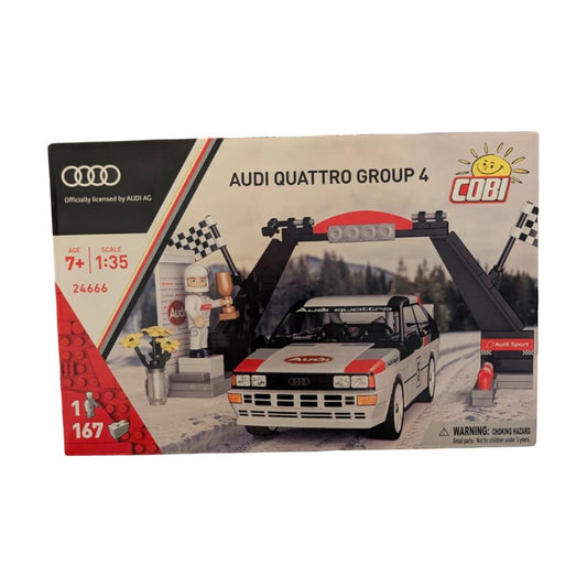 COBI 24666 Audi Quattro Group 4 1981 – 1:35 Klemmbaustein-Set mit Fahrerfigur – 167 Teile – OVP