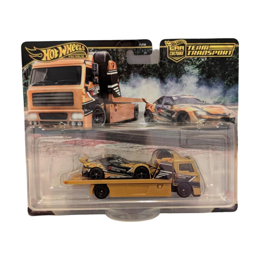 Hot Wheels Premium Team Transport #58 – Mad Mike Mazda RX3 GT & Sakura Sprinter – 1:64 – OVP