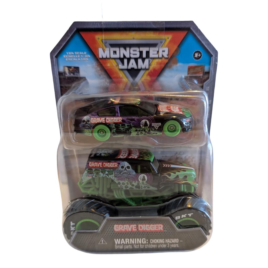 Monster Jam Grave Digger Monster Truck & Rennwagen 2er-Set 1:64 Series 5 OVP