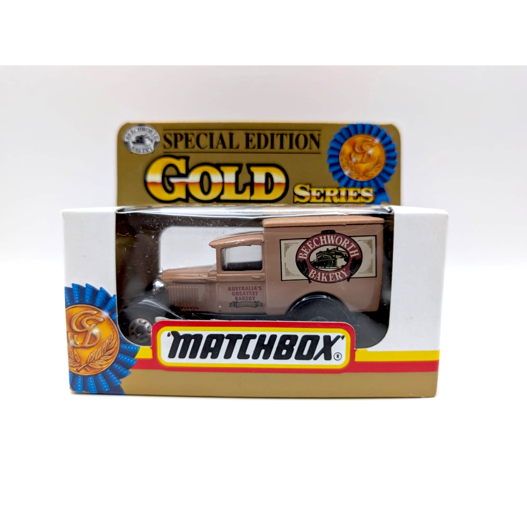 Matchbox MB38 Ford Model A Beechworth Bakery Gold Series OVP 1993 Australien