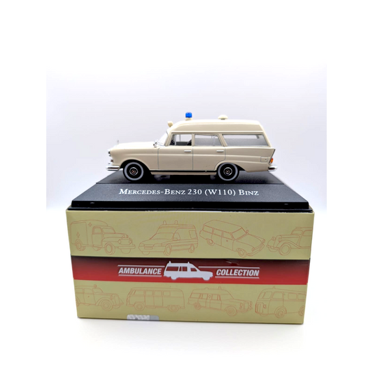 Atlas Mercedes-Benz 230 W110 Binz Krankenwagen Ambulance 1:43 mit OVP
