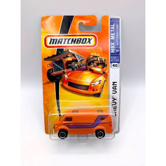Matchbox K7473 Chevy Van Orange MBX Metal 2007 Nr. 40 Long Card OVP