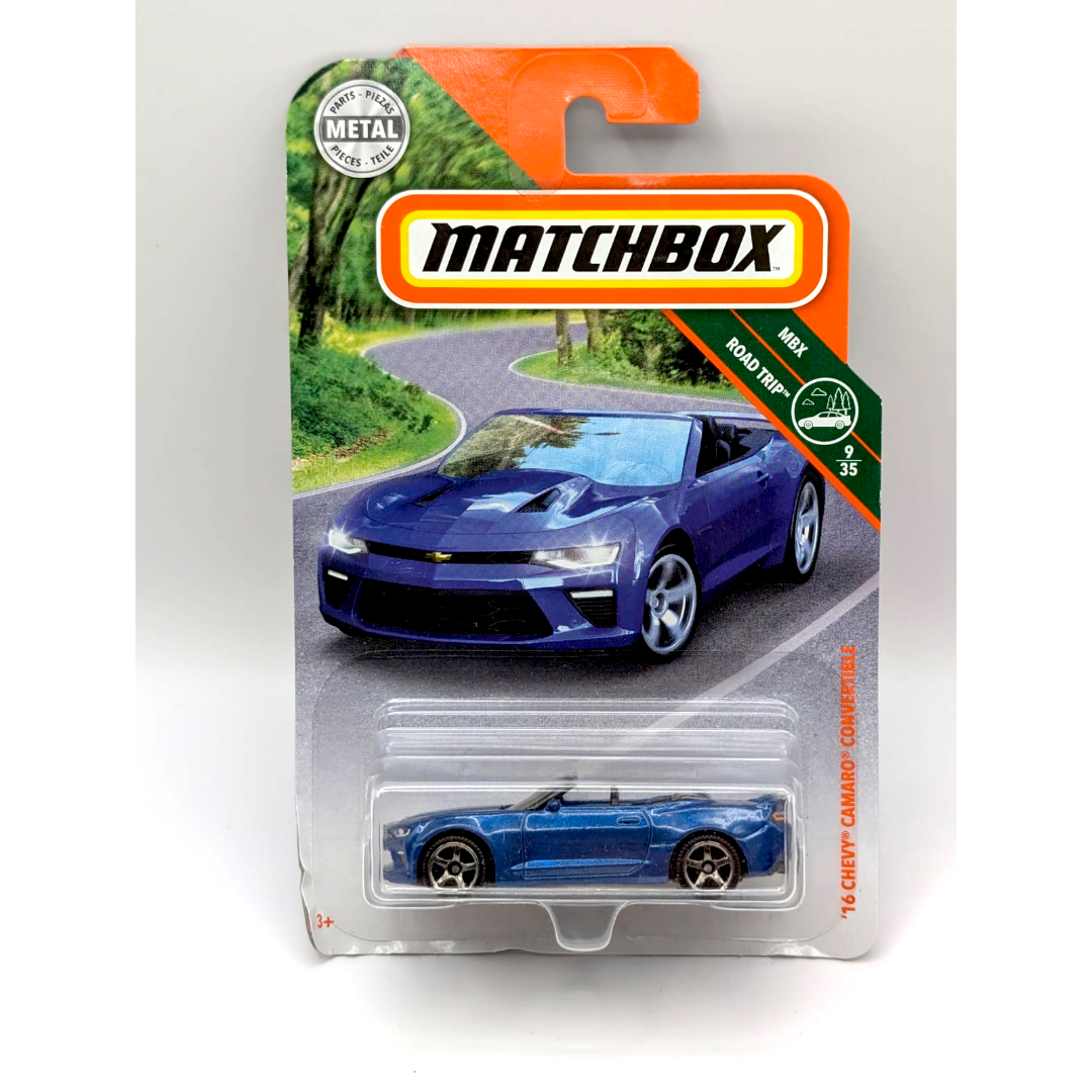 Matchbox ’16 Chevrolet Camaro Convertible MBX Road Trip 9/35 Blau Neu OVP