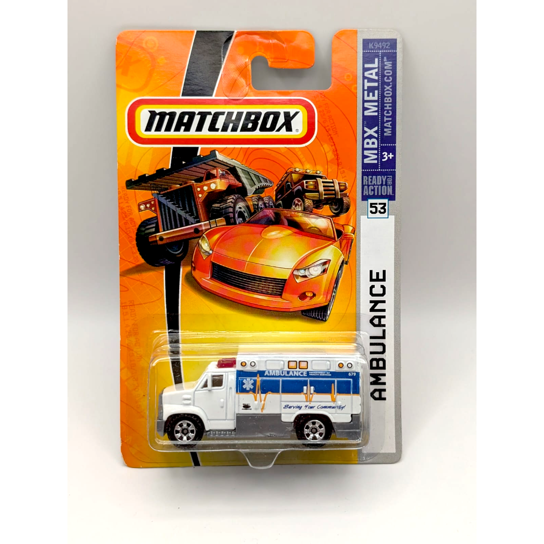 Matchbox Ambulance MBX Metal Nr. 53 Weiß Blau K9492 2007 Neu OVP