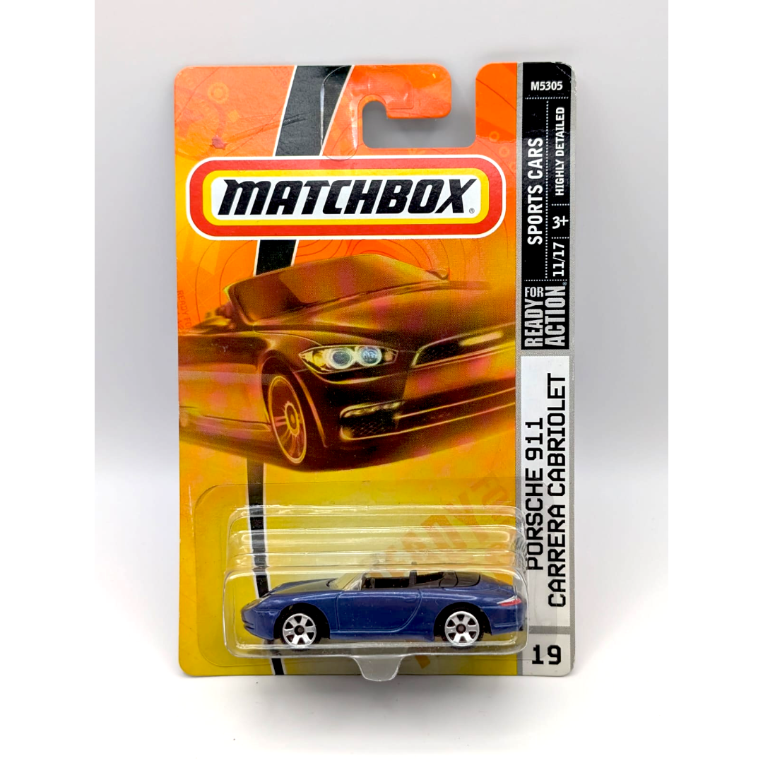 Matchbox Porsche 911 Carrera Cabriolet Sports Cars 11/17 Blau 2008 Neu OVP