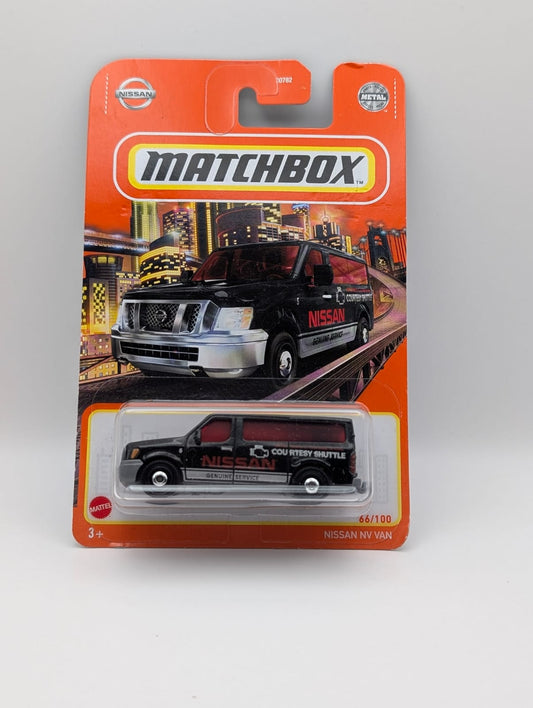 Matchbox 2014 Nissan NV Van Courtesy Shuttle Nr. 66 Schwarz 2021 Neu OVP