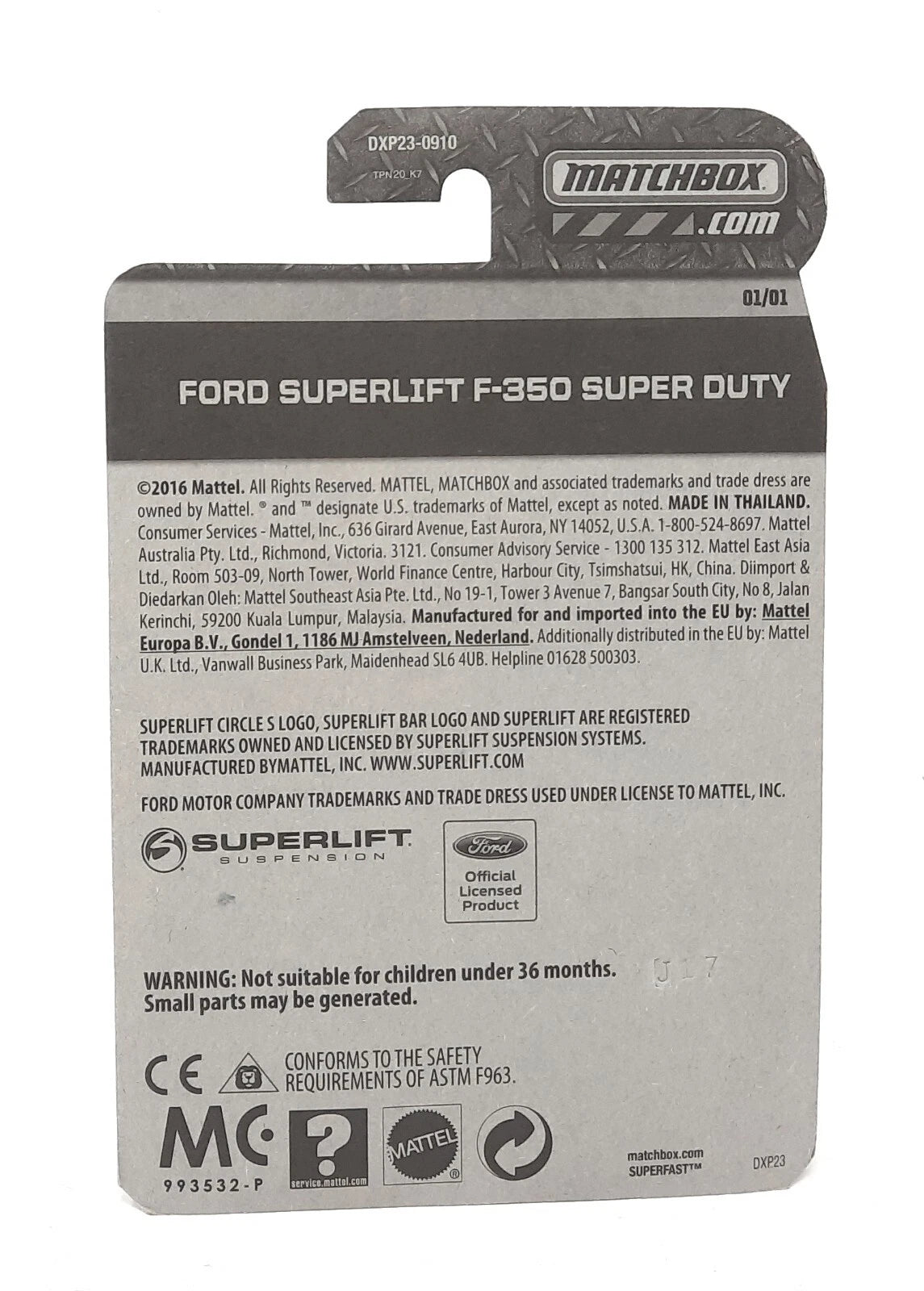 Matchbox Promotional Ford Superlift F-350 Super Duty – seltenes Werbemodell 2016 – OVP